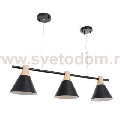 Люстра 1066/3BK E27 60Вт черный 90х20х90 см