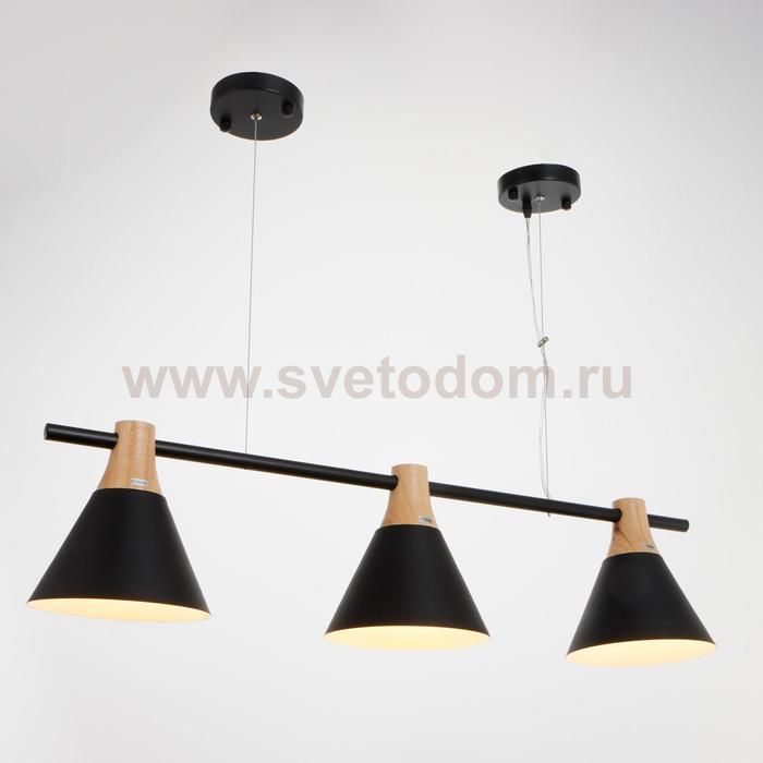 Люстра 1066/3BK E27 60Вт черный 90х20х90 см