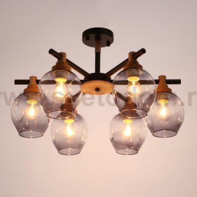 Люстра 1071/6BK E27 60Вт черный 82х82х50 см