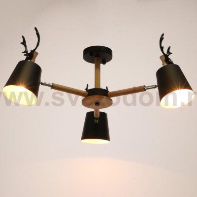 Люстра 1073/3BK E27 60Вт черный 72х72х50 см