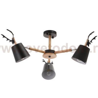 Люстра 1073/3BK E27 60Вт черный 72х72х50 см