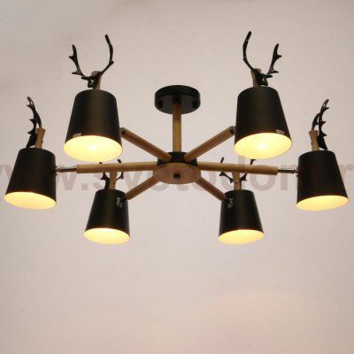 Люстра 1073/6 BK E27 60Вт черный 85х85х50 см