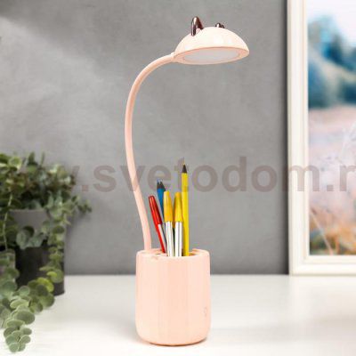 Лампа настольная c АКБ 16216/1PK LED 4Вт 3000/6000К USB розовый 8х8х44,5 см