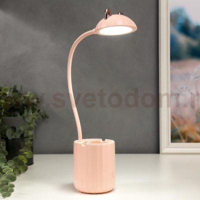 Лампа настольная c АКБ 16216/1PK LED 4Вт 3000/6000К USB розовый 8х8х44,5 см