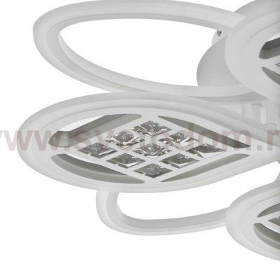 Люстра с ПДУ 1150/8 LED 256Вт 3000-6000К диммер белый 73х73х10 см