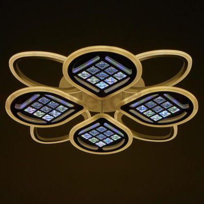 Люстра с ПДУ 1150/8 LED 256Вт 3000-6000К диммер белый 73х73х10 см