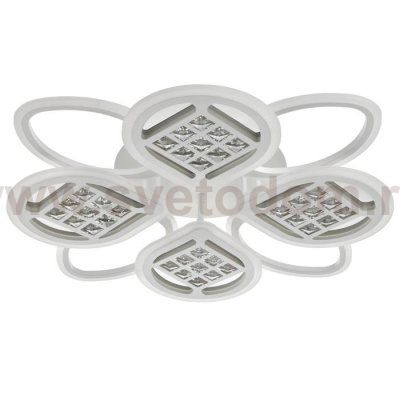 Люстра с ПДУ 1150/8 LED 256Вт 3000-6000К диммер белый 73х73х10 см