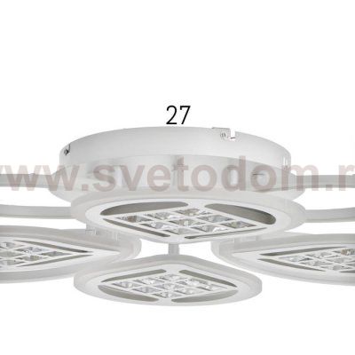 Люстра с ПДУ 1150/8 LED 256Вт 3000-6000К диммер белый 73х73х10 см