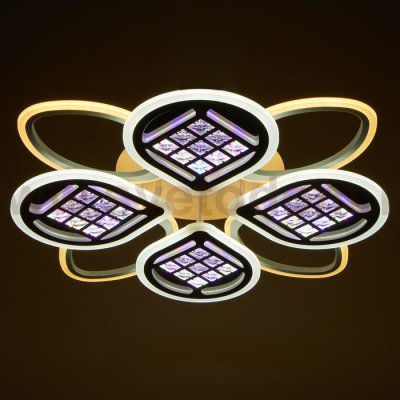 Люстра с ПДУ 1150/8 LED 256Вт 3000-6000К диммер белый 73х73х10 см