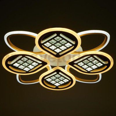 Люстра с ПДУ 1150/8 LED 256Вт 3000-6000К диммер белый 73х73х10 см