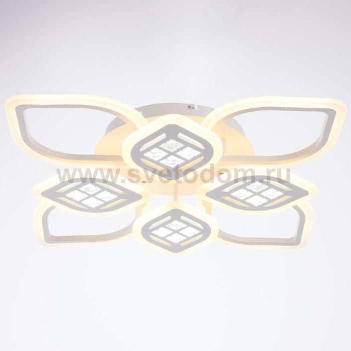 Люстра с ПДУ 1153/8 LED 208Вт 3000-6000К диммер белый 72х72х10 см