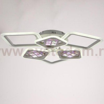 Люстра с ПДУ 1156/6WT LED 144Вт 3000-6000К диммер белый 78х78х10 см