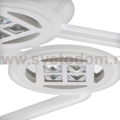 Люстра с ПДУ 1157/6WT LED 144Вт 3000-6000К диммер белый 73х73х10 см