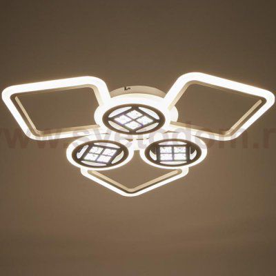 Люстра с ПДУ 1157/6WT LED 144Вт 3000-6000К диммер белый 73х73х10 см