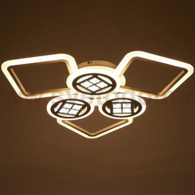 Люстра с ПДУ 1157/6WT LED 144Вт 3000-6000К диммер белый 73х73х10 см