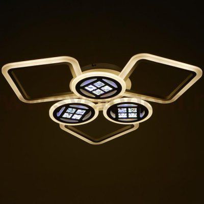 Люстра с ПДУ 1157/6WT LED 144Вт 3000-6000К диммер белый 73х73х10 см