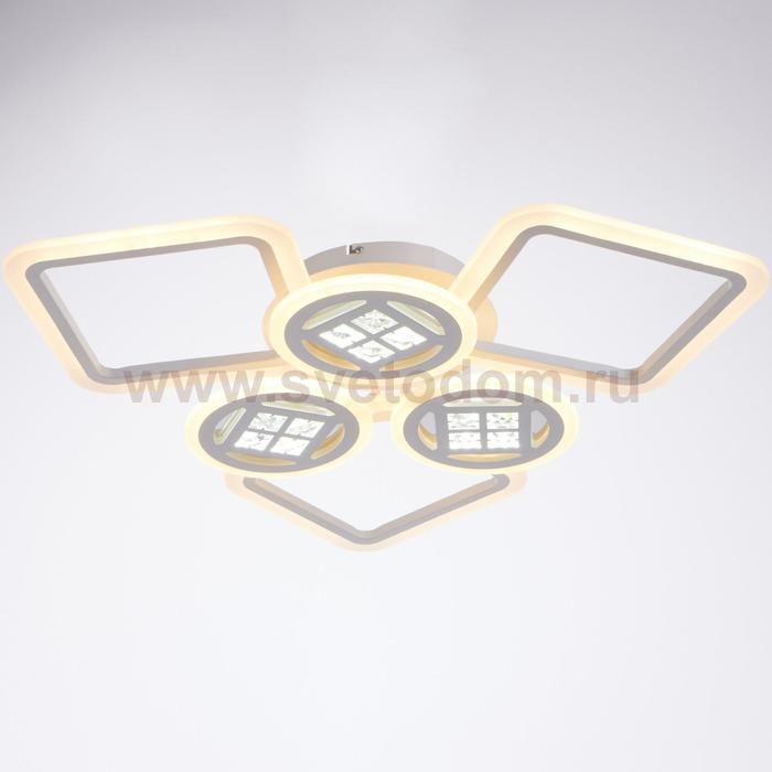 Люстра с ПДУ 1157/6WT LED 144Вт 3000-6000К диммер белый 73х73х10 см