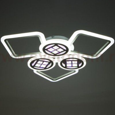 Люстра с ПДУ 1157/6WT LED 144Вт 3000-6000К диммер белый 73х73х10 см