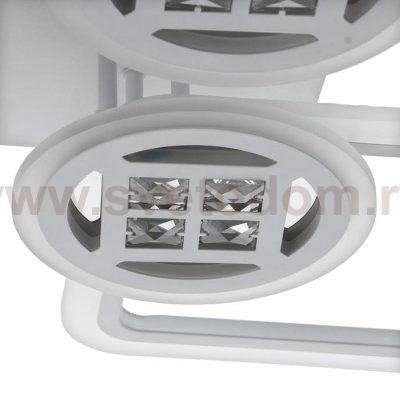 Люстра с ПДУ 1157/8 LED 192Вт 3000-6000К диммер белый 83х83х10 см