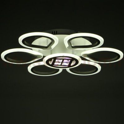 Люстра с ПДУ 1159/7WT LED 84Вт 3000-6000К диммер белый 55х55х9 см