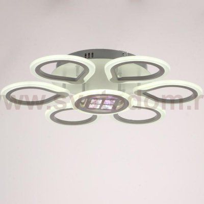 Люстра с ПДУ 1159/7WT LED 84Вт 3000-6000К диммер белый 55х55х9 см