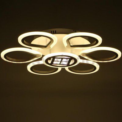 Люстра с ПДУ 1159/7WT LED 84Вт 3000-6000К диммер белый 55х55х9 см