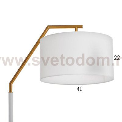 Торшер 19014/1WT E27 40Вт бело-золотой 55х55х168 см