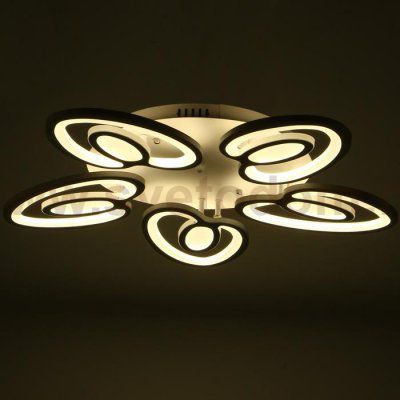 Люстра 1094/5WT LED 80Вт 3000-6000K диммер белый 55х55 см