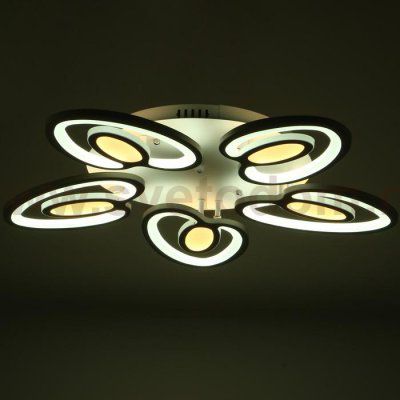 Люстра 1094/5WT LED 80Вт 3000-6000K диммер белый 55х55 см