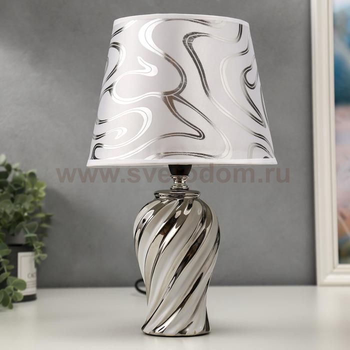 Лампа настольная 16268/1WT+CR Е14 40Вт бело-хромовый 20х20х33 см