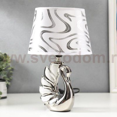 Лампа настольная 16274/1WT+CR Е14 40Вт бело-хромовый 14х20х31 см