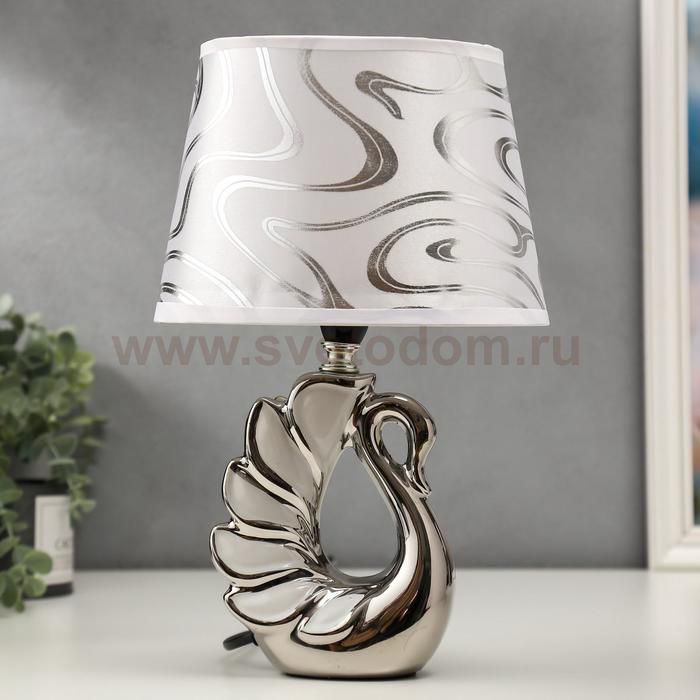 Лампа настольная 16274/1WT+CR Е14 40Вт бело-хромовый 14х20х31 см