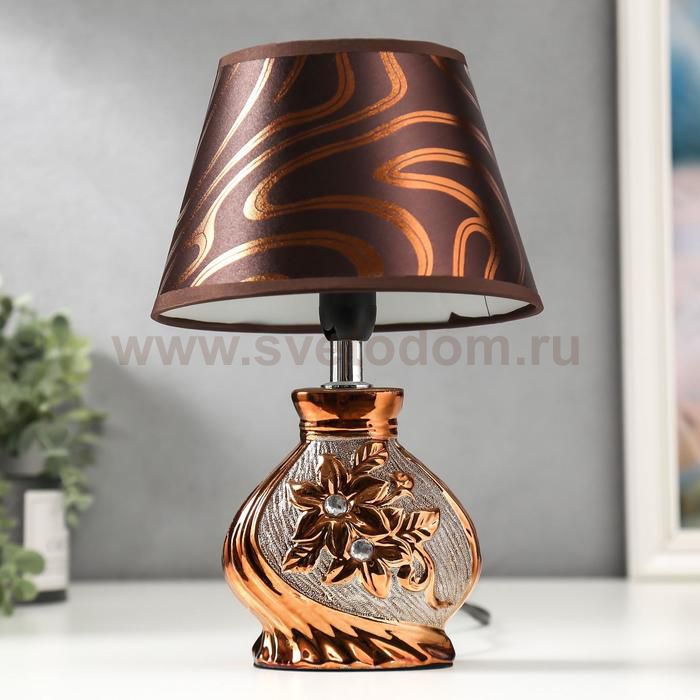 Лампа настольная 16277/1BR+GD Е14 40Вт коричнево-золотой 17х17х26 см