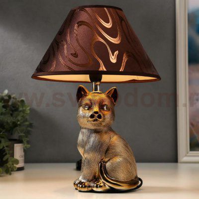 Лампа настольная 16279/1BR+GD Е14 40Вт коричнево-золотой 25х25х34 см