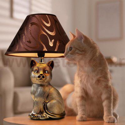 Лампа настольная 16279/1BR+GD Е14 40Вт коричнево-золотой 25х25х34 см