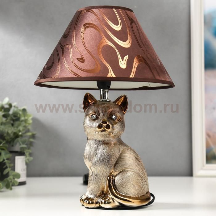 Лампа настольная 16279/1BR+GD Е14 40Вт коричнево-золотой 25х25х34 см