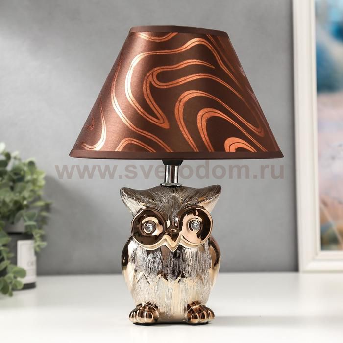 Лампа настольная 16280/1BR+GD Е14 40Вт коричнево-золотой 22х22х30 см