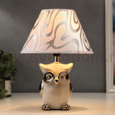 Лампа настольная 16280/1WT+CR Е14 40Вт бело-хромовый 22х22х30 см