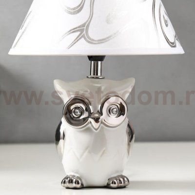 Лампа настольная 16280/1WT+CR Е14 40Вт бело-хромовый 22х22х30 см