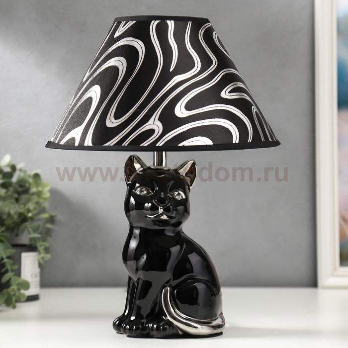 Лампа настольная 16279/1BK+CR Е14 40Вт черно-хромовый 25х25х34 см