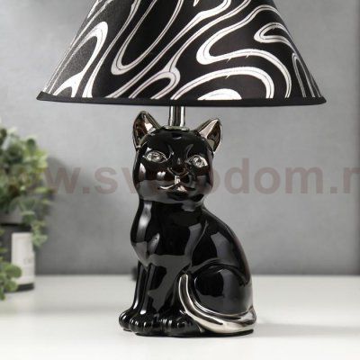 Лампа настольная 16279/1BK+CR Е14 40Вт черно-хромовый 25х25х34 см