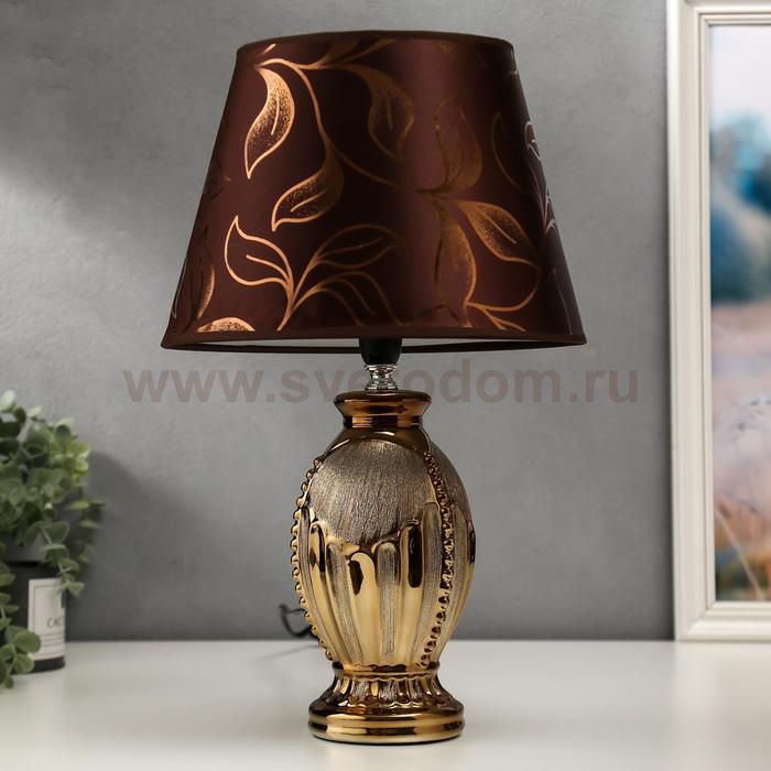 Лампа настольная 16281/1BR+GD Е14 40Вт коричнево-золотой 24х24х40 см