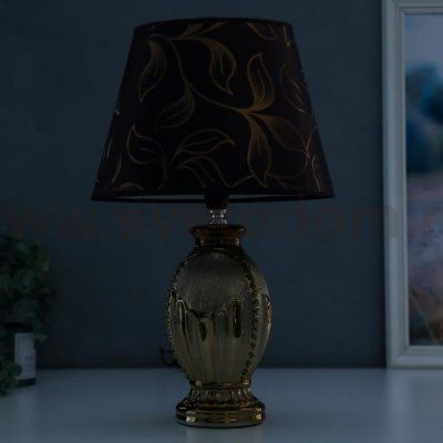 Лампа настольная 16281/1BR+GD Е14 40Вт коричнево-золотой 24х24х40 см