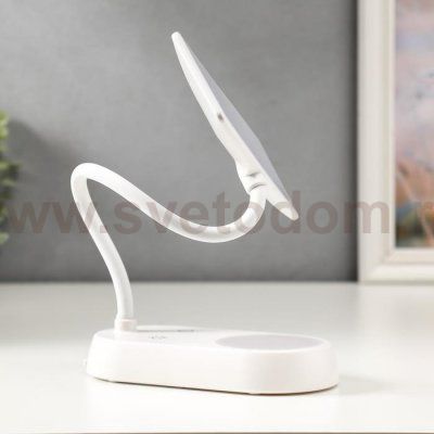 Лампа настольная с ночником 16285/1 54хLED 6Вт АКБ USB белый 17х18х39 см