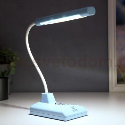 Лампа настольная 16291/1BL 16хLED 2Вт 2 режима USB АКБ синий 9х12х46 см