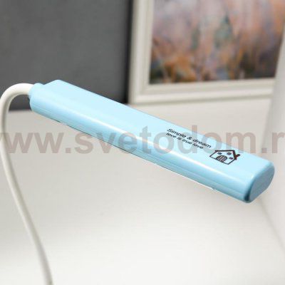 Лампа настольная 16291/1BL 16хLED 2Вт 2 режима USB АКБ синий 9х12х46 см
