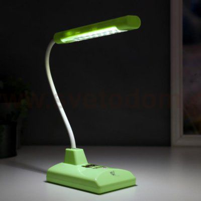 Лампа настольная 16291/1GR 16хLED 2Вт 2 режима USB АКБ зеленый 9х12х46 см