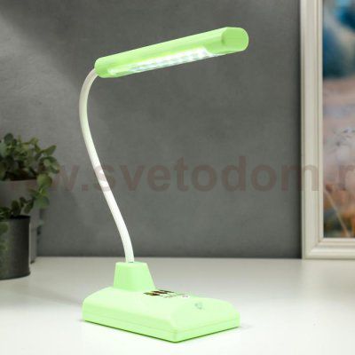Лампа настольная 16291/1GR 16хLED 2Вт 2 режима USB АКБ зеленый 9х12х46 см