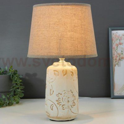 Лампа настольная 16352/1 E14 40Вт бело-бежевый 22х22х36 см