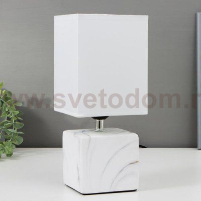Лампа настольная 16375/1 E27 40Вт бело-серый 16х16х29 см